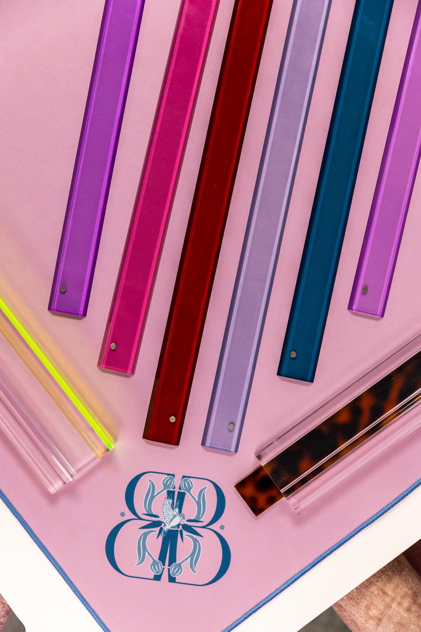 Lucite Mahjong Rack & Pusher Set