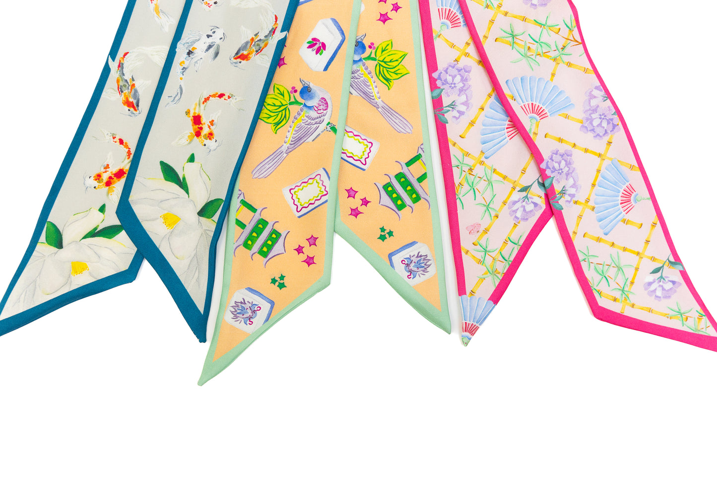 Catherine Cartie x Bam Bird Boutique Silk Twilly Scarves