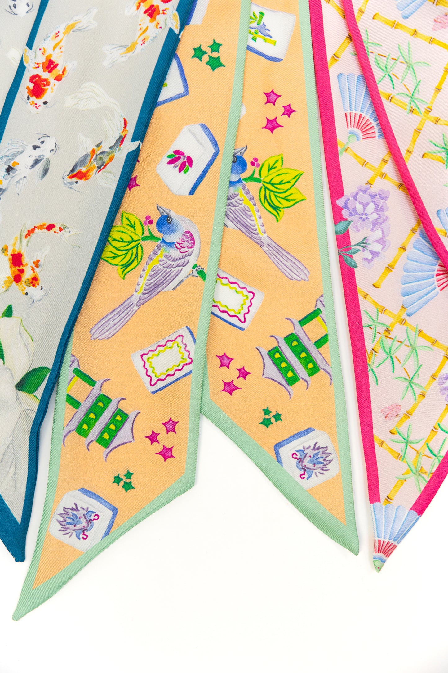 Catherine Cartie x Bam Bird Boutique Silk Twilly Scarves