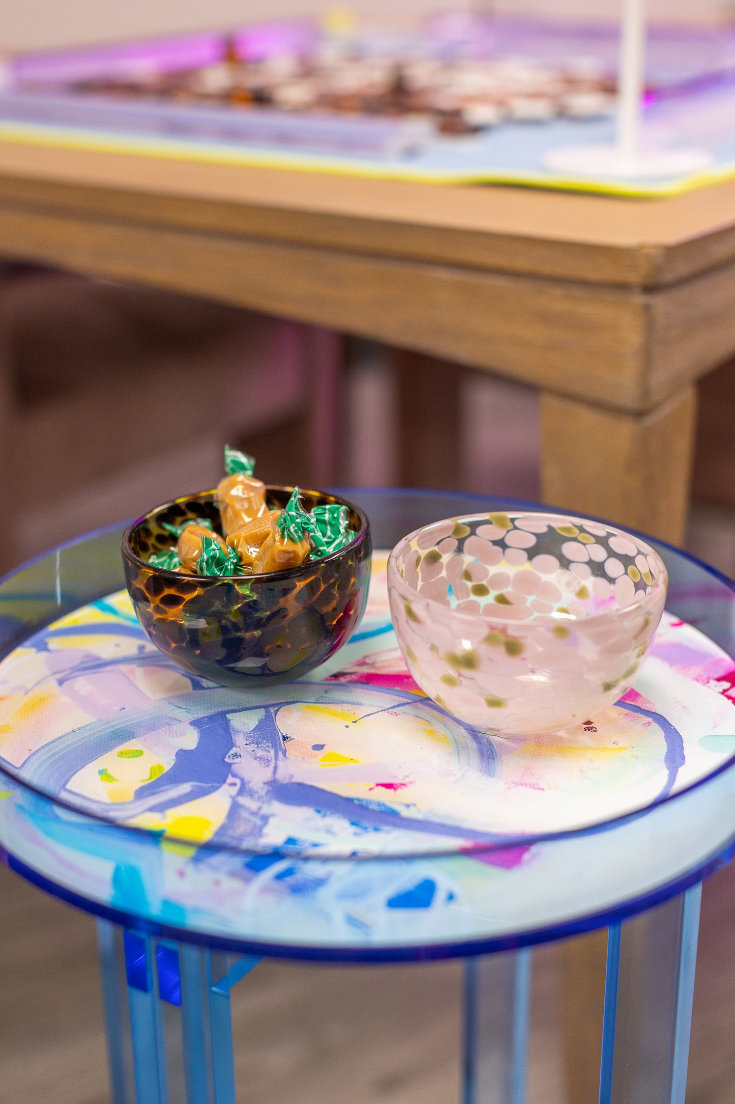 Hand Blown Glass Snack Bowls (set of 2)