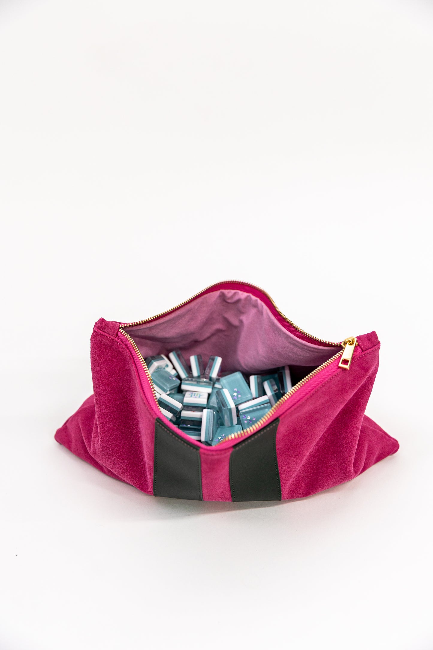Suede tile bag