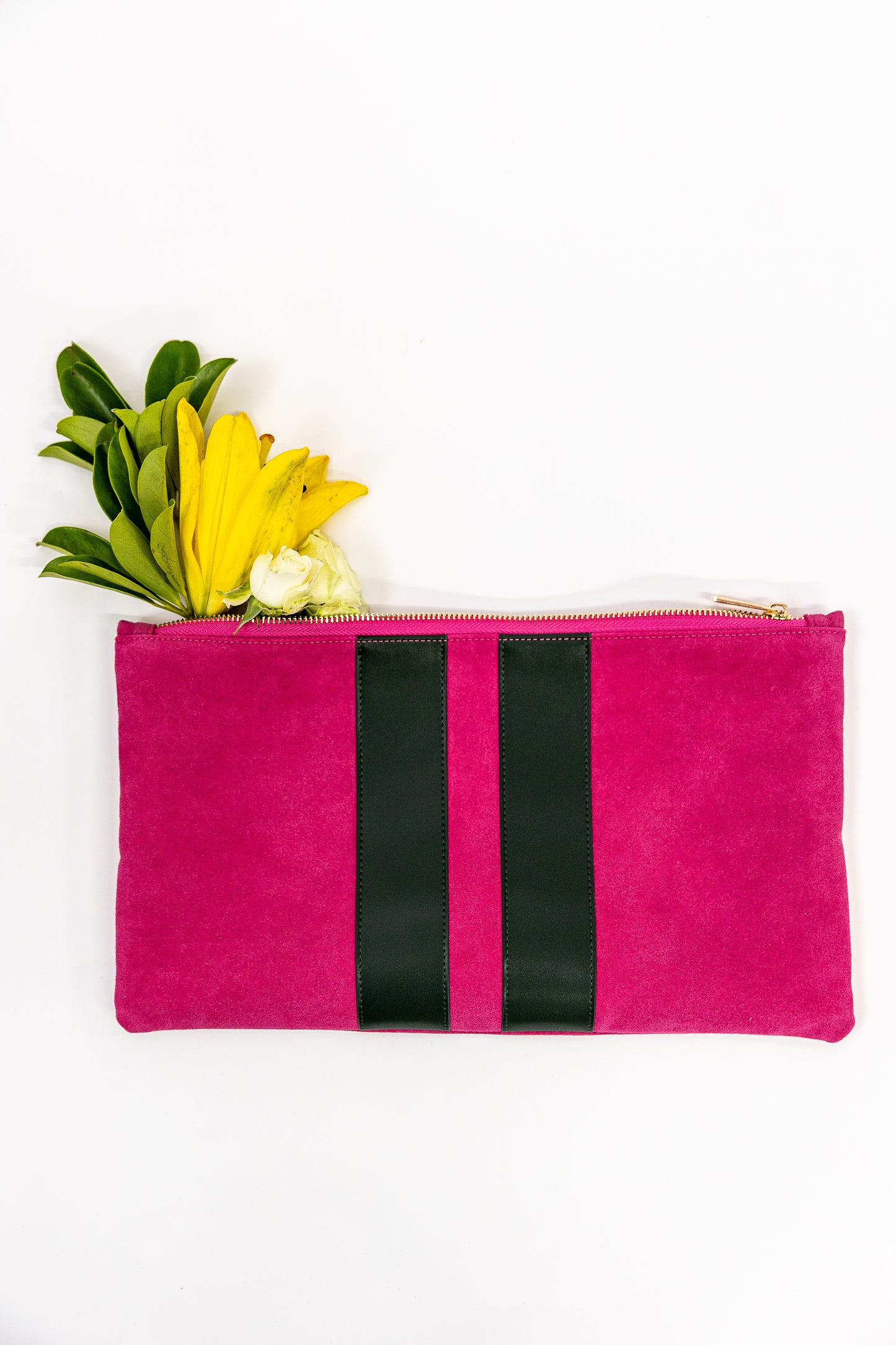 Suede tile bag