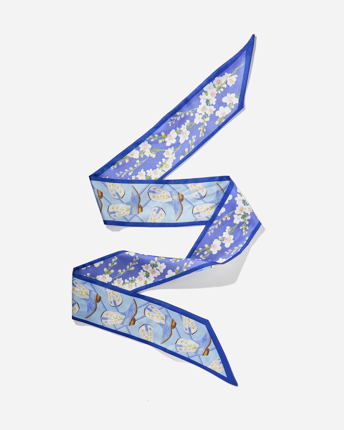 Boot & Bubbles Silk Twilly Scarf
