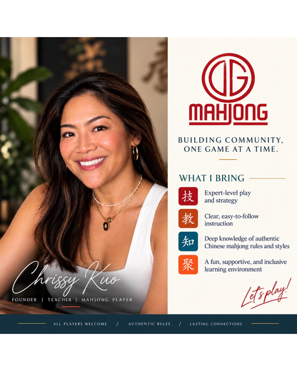 Intro to Chinese Mahjong: Tiles & Tastings Lessons and Open Play