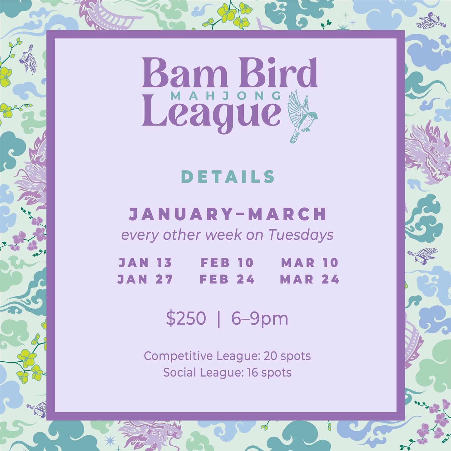 2026 Bam Bird League