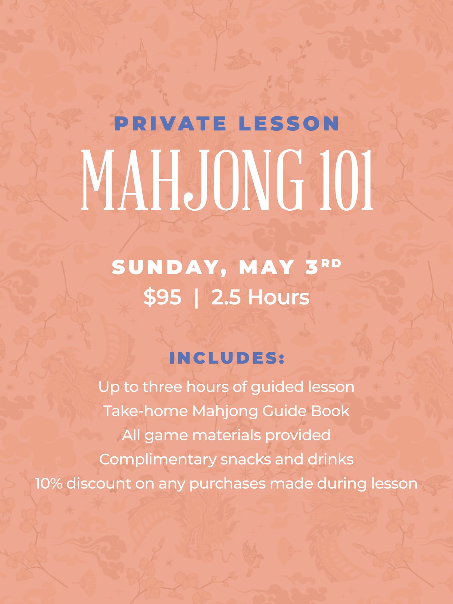 Mahjong 101 Private Lesson - May 3