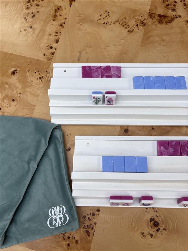 Imperfect White Two Player Wood Mahjong Racks (FINAL SALE)