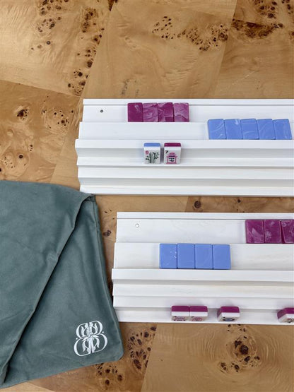 Imperfect White Two Player Wood Mahjong Racks (FINAL SALE)