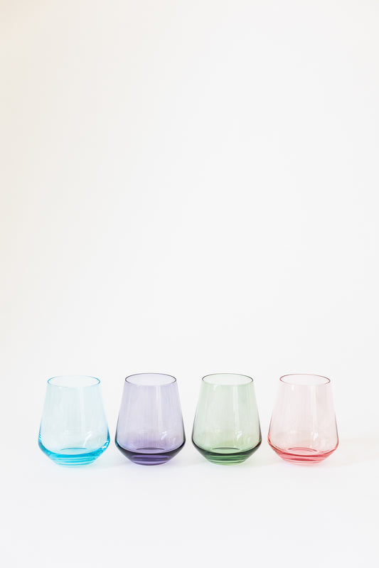 Colored stemless wine glasses (set of 4)
