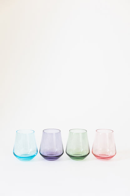 Colored Stemless Wine Glasses