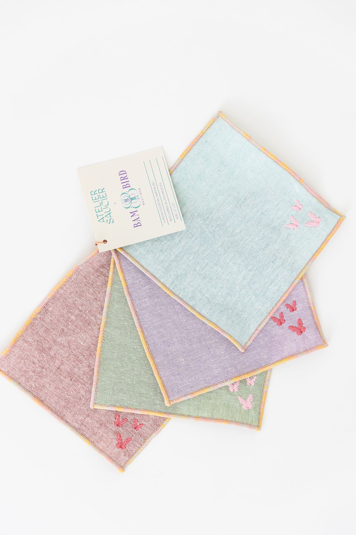 Atelier Saucier X Bam Bird Boutique cocktail napkins (set of 4)