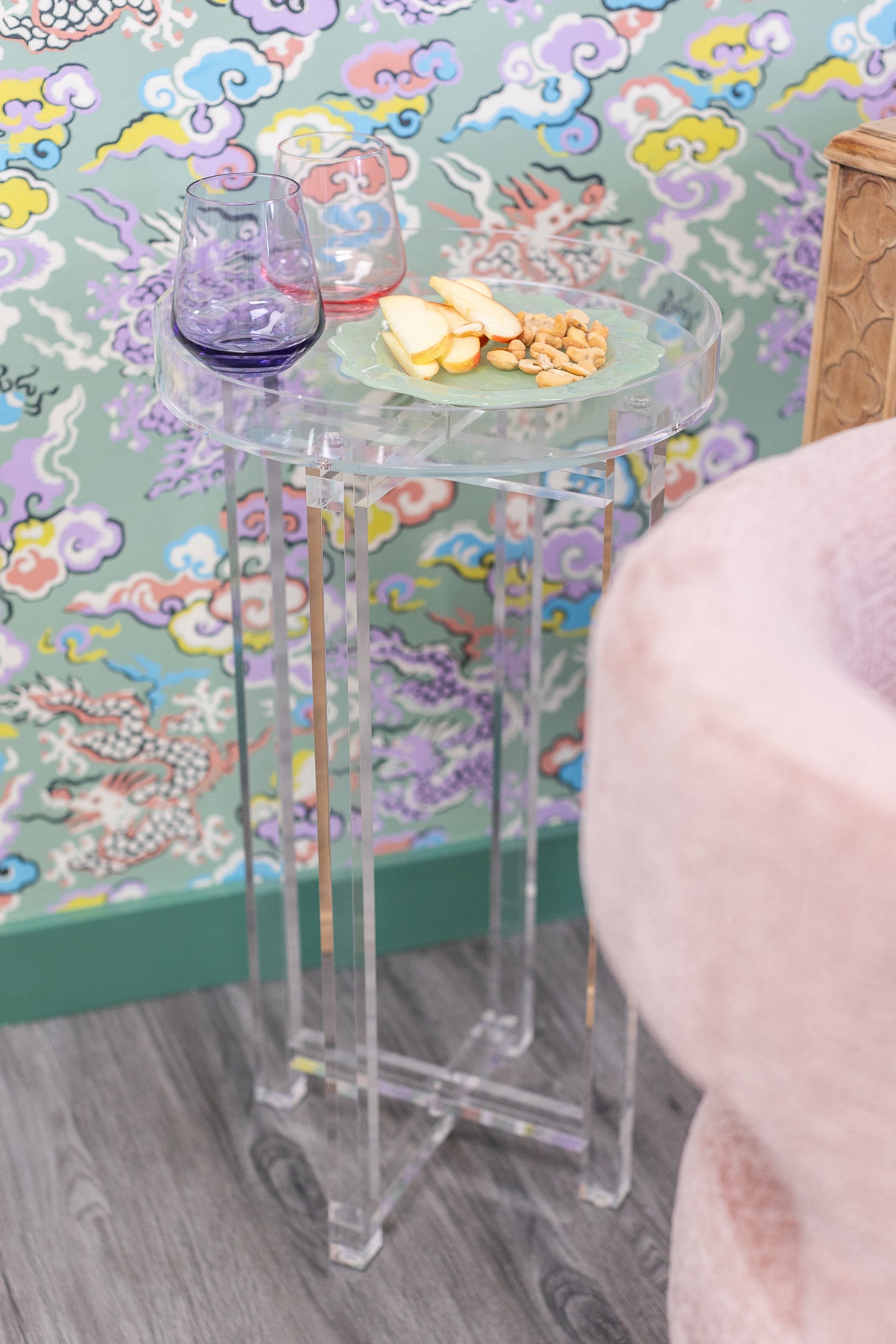 Lucite Side Table (with removable tray)