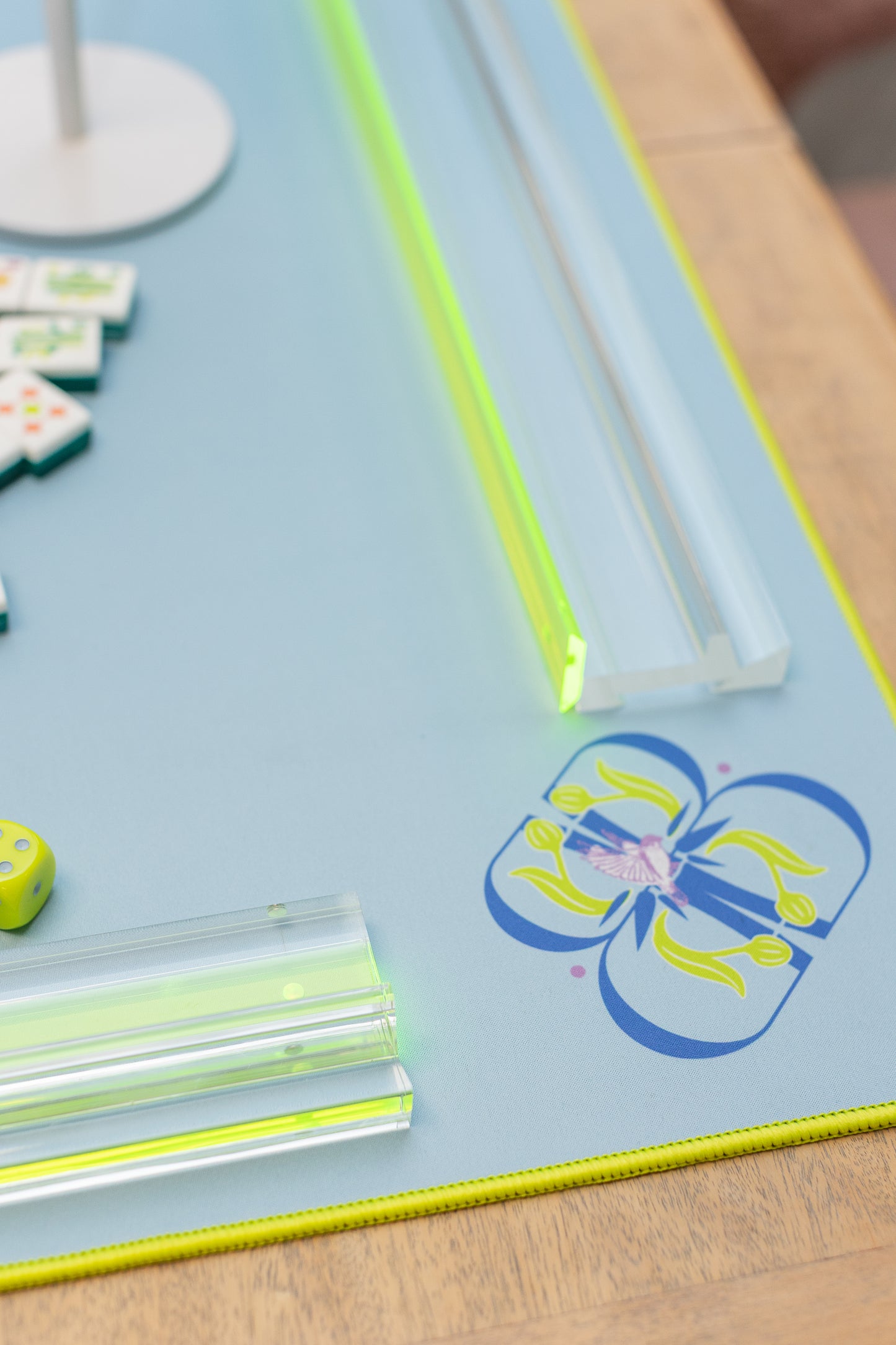 Lucite Mahjong Rack & Pusher Set