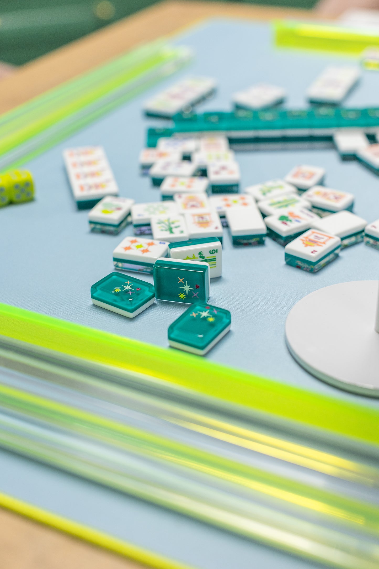 Lucite Mahjong Rack & Pusher Set