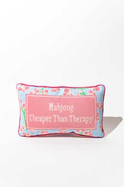 Mahjong Needlepoint Pillow