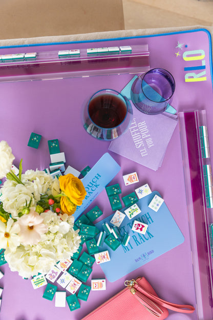 Lucite Mahjong Rack & Pusher Set