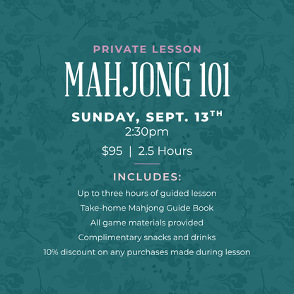 Mahjong 101 Private Lesson - Sept. 13