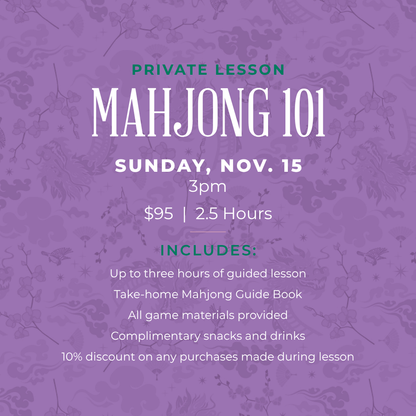 Mahjong 101 Private Lesson - Nov. 15