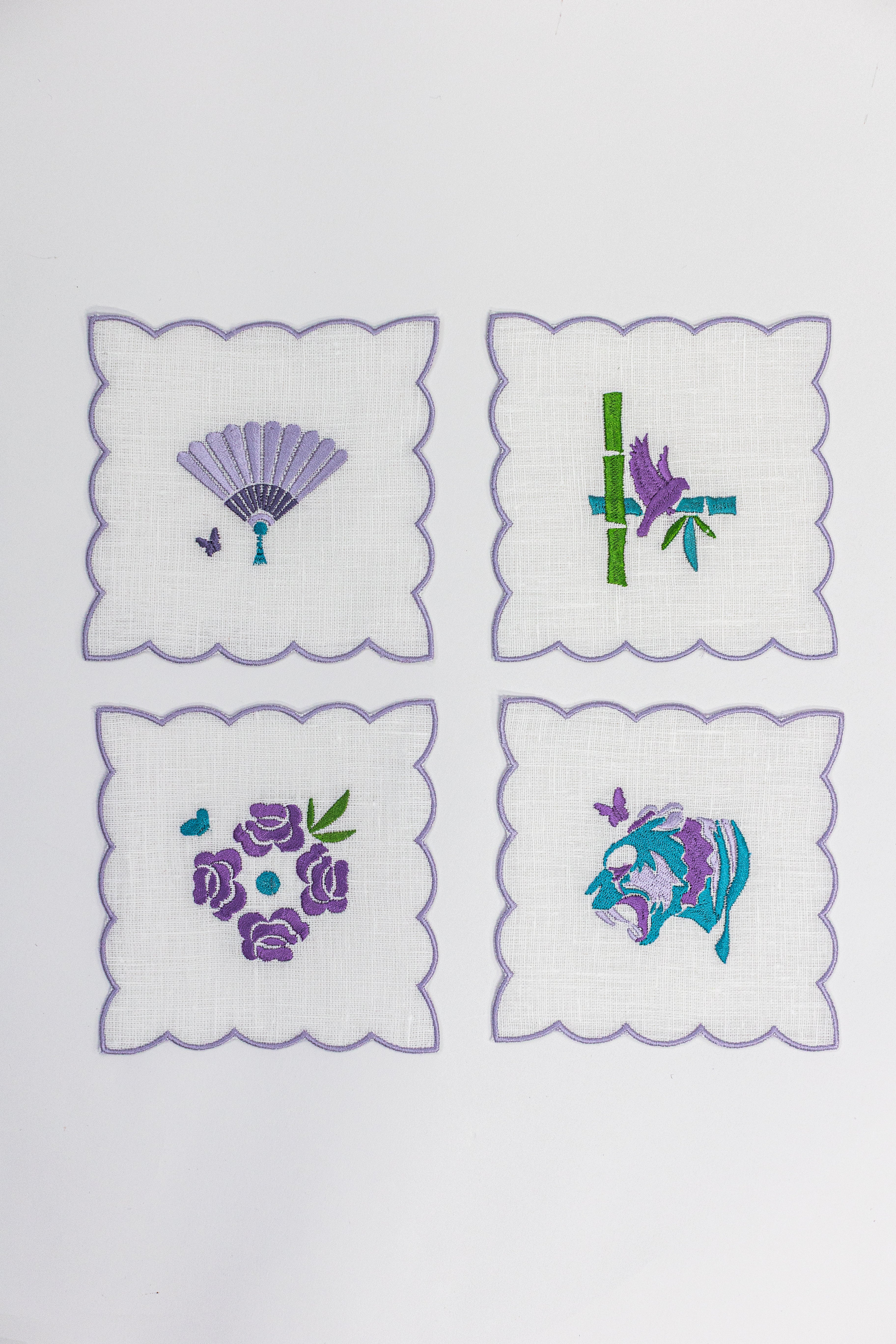 Bam Bird Boutique Linen Cocktail Napkins - Thumbnail 2