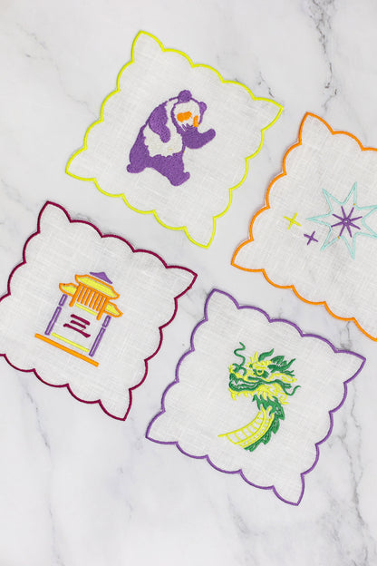 East Meets West Linen Cocktail Napkins