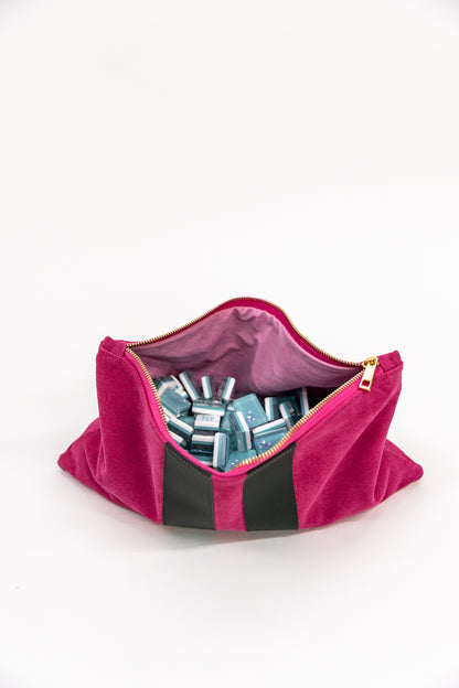 Suede tile bag