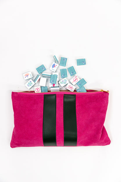 Suede tile bag