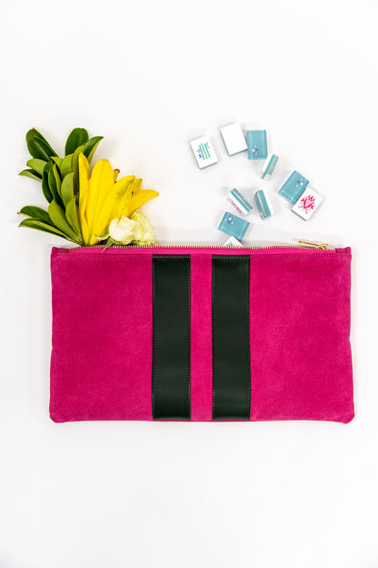 Suede tile bag