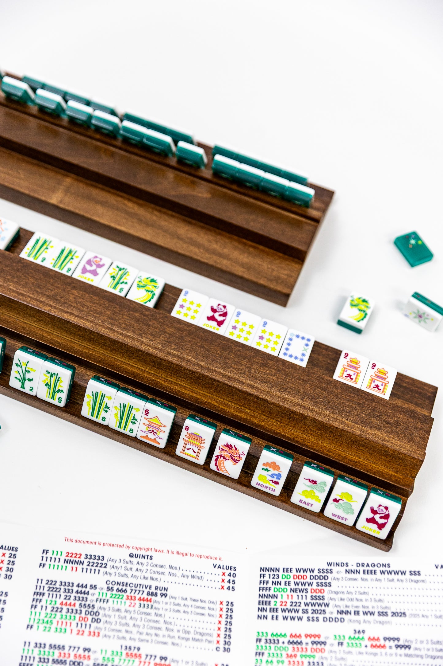 Two Player Wood Mahjong Racks