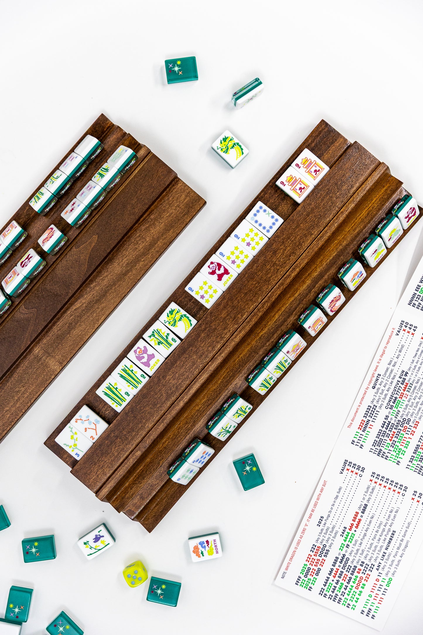 Two Player Wood Mahjong Racks