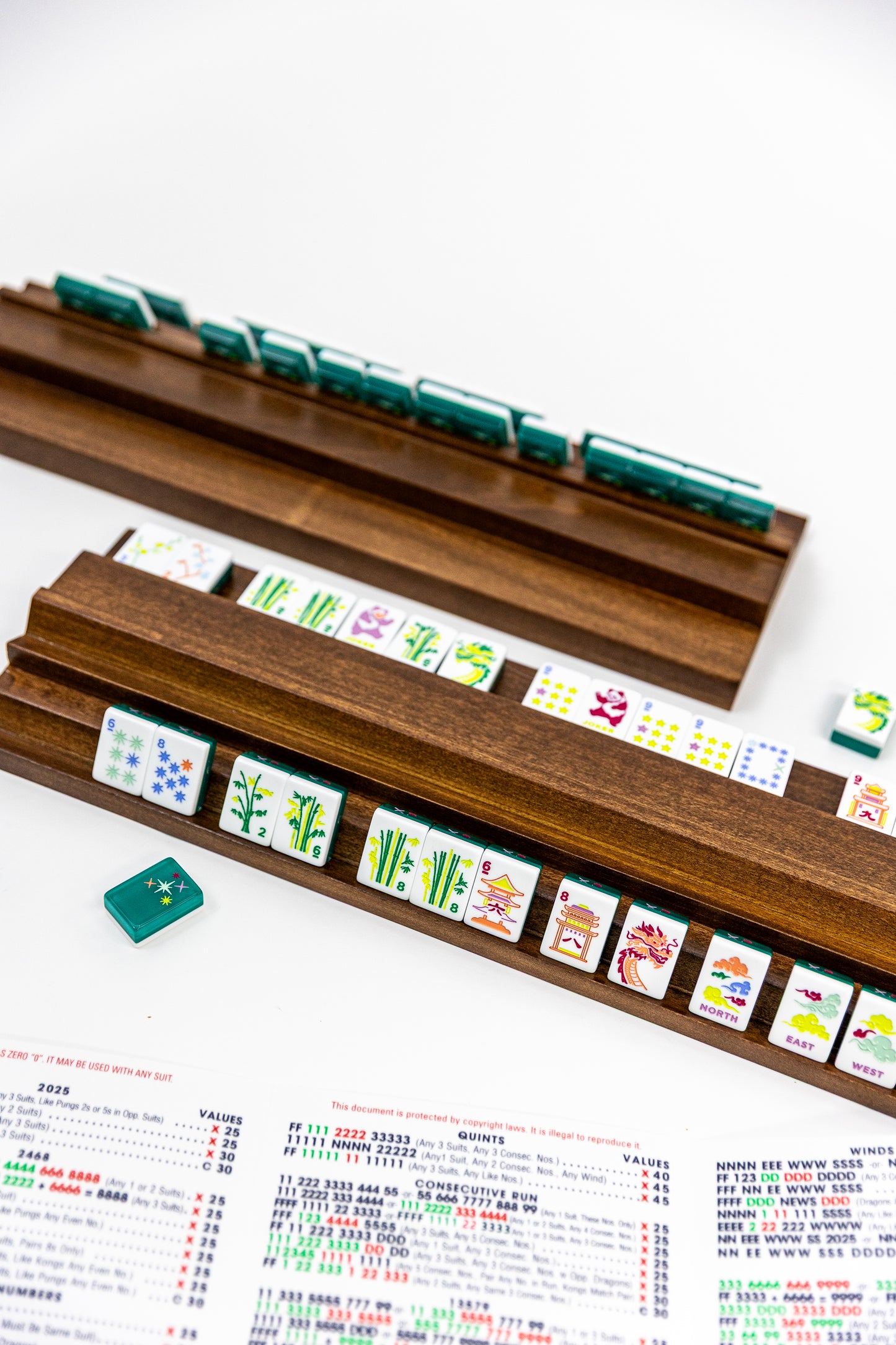 Two Player Wood Mahjong Racks