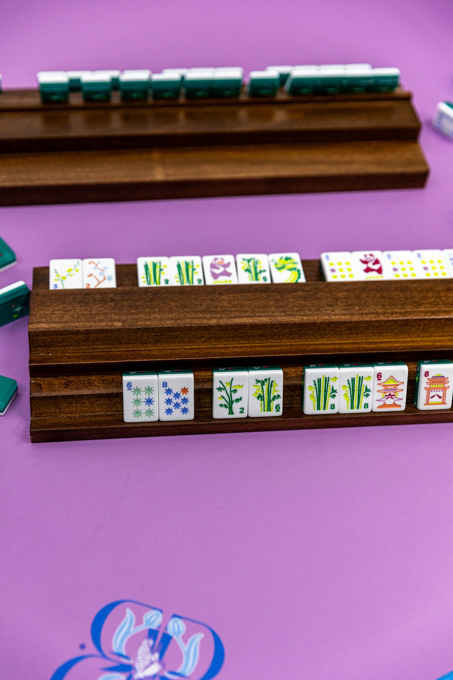 Two Player Wood Mahjong Racks