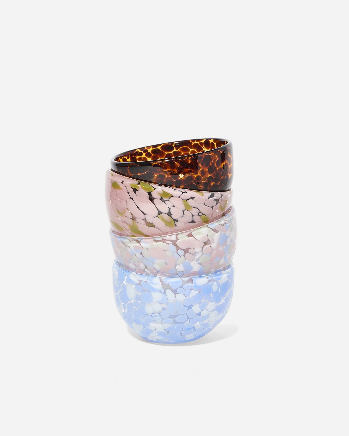 Hand Blown Glass Snack Bowls (set of 2)