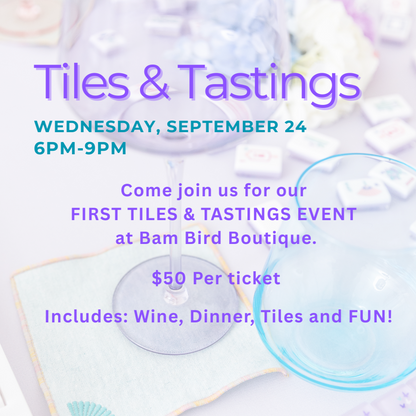 Tiles & Tastings Event - Wed., Sept. 24