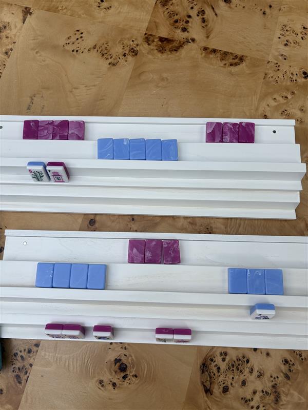 Imperfect White Two Player Wood Mahjong Racks (FINAL SALE)