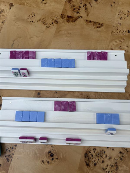 Imperfect White Two Player Wood Mahjong Racks (FINAL SALE)
