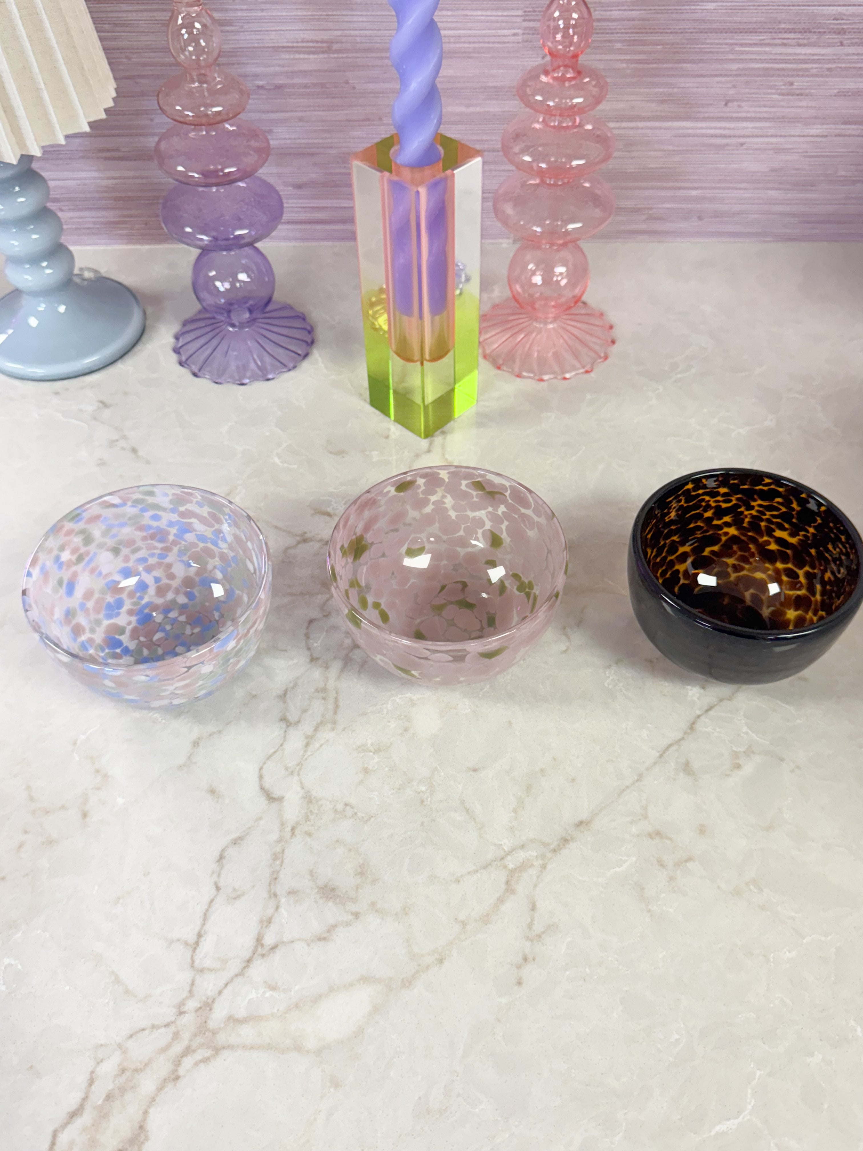 Hand Blown Glass Snack Bowls (set of 2)